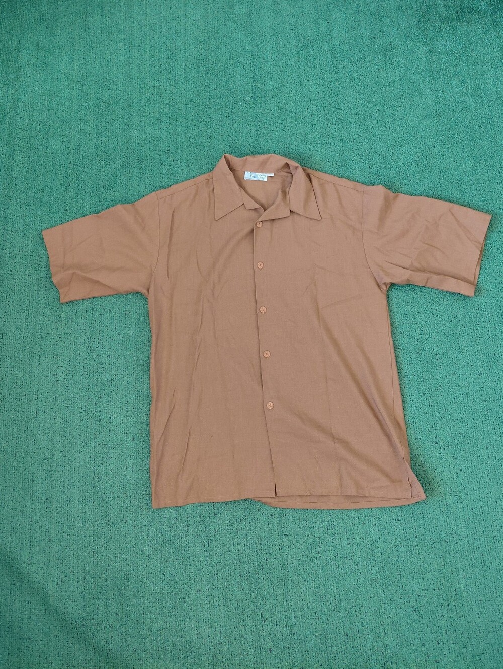 Smokey Joe's Brown Button Up Polo Shirt Sz Large